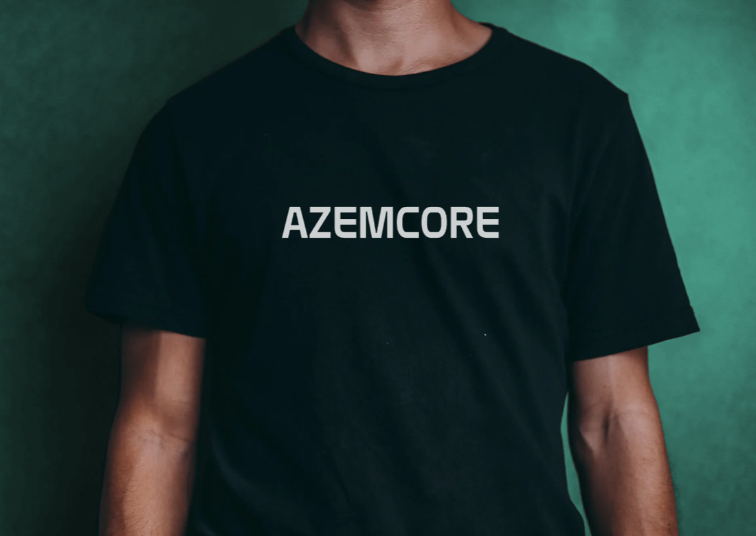 a team member with azemcore on t-shirt