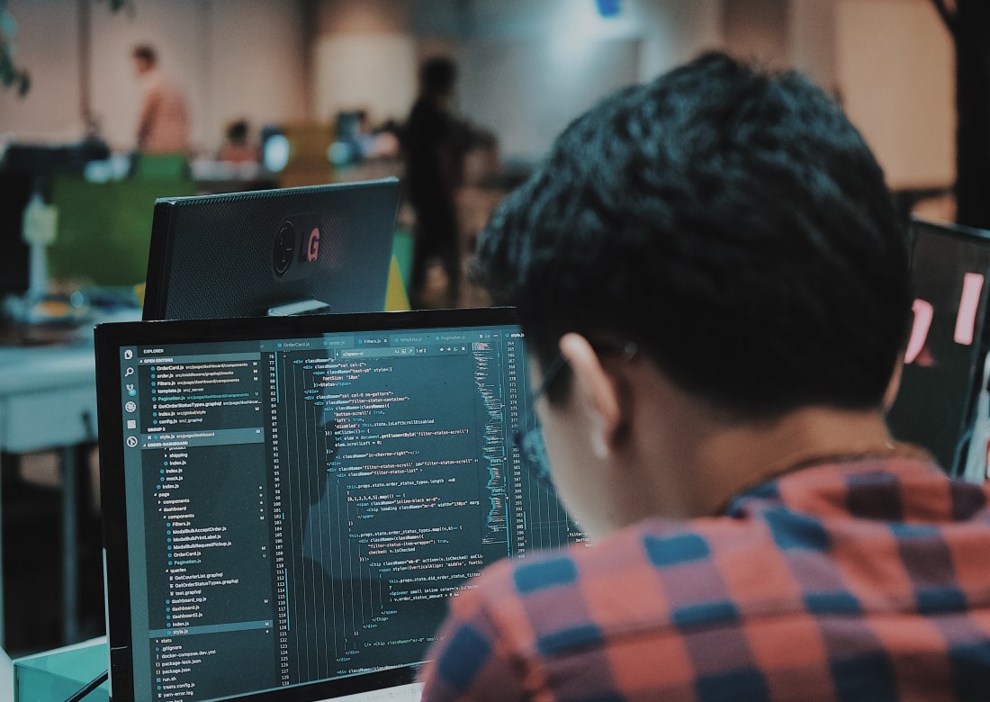 a team member using a computer